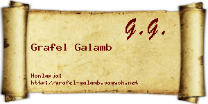 Grafel Galamb névjegykártya